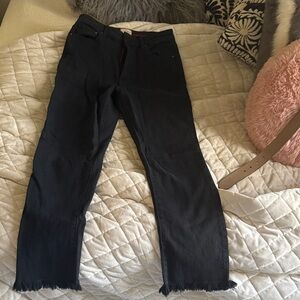Alice + Olivia Black Jeans with Red Detail